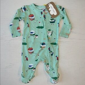 Angel Dear Golf Pros Green Footie Newborn 0-3 3-6 6-9 months